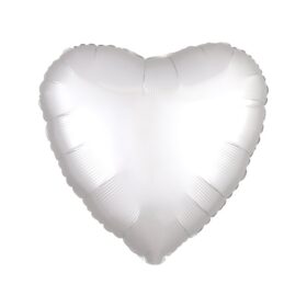 Luftballon Herz Seidenweiss Medium Folie Heliumballon - Liebe Hochzeit Geburtstag Party Luftballons Valentinstag