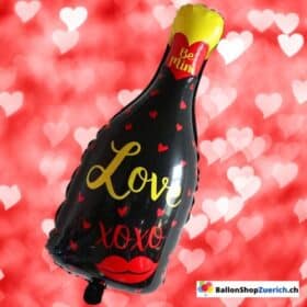 Be Mine Love - Grosse Champagner Sekt Flasche - Liebe Fest Folien Luftballon Party Marry Me