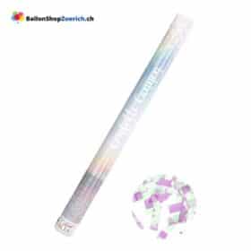 Cañón de confeti, iridiscente, colorido, confeti transparente - hasta 8 metros