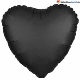 Luftballon Herz Metall Schwarz Medium Folie Heliumballon - Liebe Hochzeit Geburtstag Party Luftballons Valentinstag