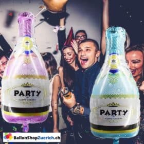 Grande bouteille de champagne, violette ou rose, ballon en aluminium pour fête, ballon à l'hélium