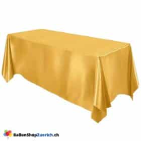 Tischdecke Gold Satin Stoff Tischtuch 148x305cm