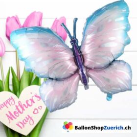 Grosser Schmetterling Luftballon Blau Rosa Violett Party Sommer Dekoration