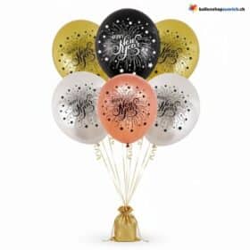 Happy New Year Ballons Silvester Deko Metallic 10er Set