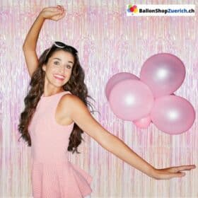 Прозрачная розовая радуга из мишуры для вечеринки, дня рождения, фотозоны, занавеска 1 x 2,45 м