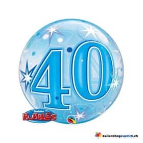 Luftballon grosser Happy Birthday Geburtstag 40 Jahre Heliumballon - Bubble Bubble Transparent