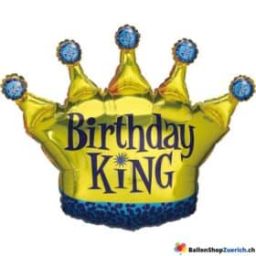 Large Happy Birthday King Balloon for Kids' Birthday Party Helium Balloon
