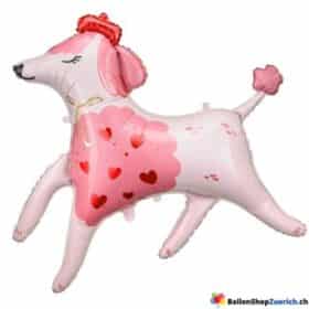Pudel Pink Hund Dog Luftballon Folienballon Heliumballon Geburtstag Kinder Ballon Dekoration