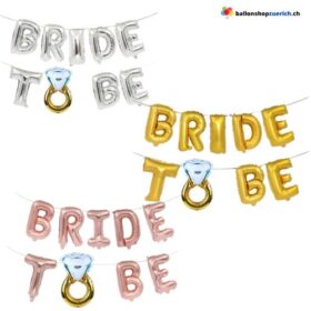 Bride to be Ring Girlande Buchstaben Luftballons Folien Ballons Hochzeit Valentinstag Verlobt Partydekoration Love Liebe