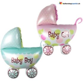 Kinderwagen Baby Boy Girl Mutter Luftballons Pink Blau