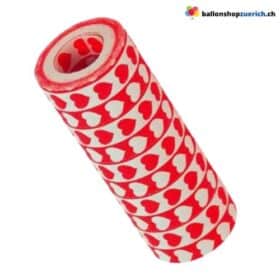 Luftschlange 15m "Herzchen", Rot Weiss Love Liebe Valentinstag Hochzeit
