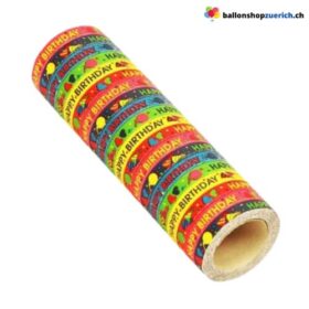 Luftschlangen 3 Rollen Happy Birthday, Farbig GeburtstagDekoration