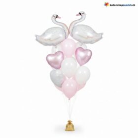 Schwan Ballon Set 10-teilig Rosa Weiss Elegant HerzSchwan Ballon Set 10-teilig Rosa Weiss Elegant Herz