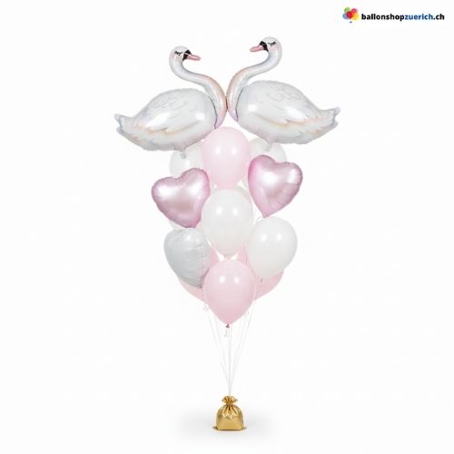 Schwan Ballon Set 10-teilig Rosa Weiss Elegant HerzSchwan Ballon Set 10-teilig Rosa Weiss Elegant Herz