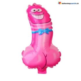 Smile Penis Folienballon Pink