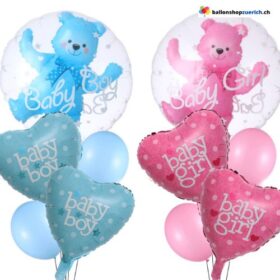 5 Stück Set Baby Shower Baby Girl Boy 4D Transparent