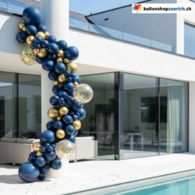 Ballon Girlande Marineblau Gold Konfetti 82 teilig