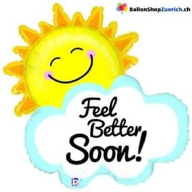 Feel Better Soon! - Gueti Besserig - gute Besserung - Spital Genesung Krankheit Unfall Genesung Sonne Luftballon Heliumballon