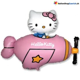 Hello Kitty im Flugzeug Cat Katze Helium Luftballons Mädchen Geburtstag Party Rosa Folie Folienballon Kinder Ballon