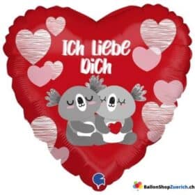 Фольгована кулька у формі серця, я тебе кохаю, червона коала, кулька з Днем святого Валентина, гелієва кулька, фольгована кулька для весілля, дня народження, вечірки