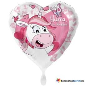 Hooray, it's a girl! - Unicorn Pink Decoration Helium Balloons Girl Party Foil Balloon Gender Party Baby Shower