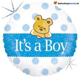 Its a Boy Bär - Blau Dekoration Helium Luftballons Junge Party Folienballon Genderparty Babyshower