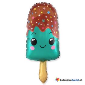 Luftballon Glace Eis Grün - Have a cool Day - Smiley Heliumballon Geburtstag Dekoration