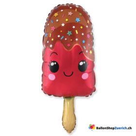 Luftballon Glace Eis Rot - Have a cool Day - Smiley Heliumballon Geburtstag Dekoration