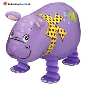 Globo de aluminio morado para caminar con forma de hipopótamo Airwalker