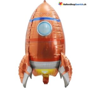 Rakete Orange - Weltall Raumschiff Space Geburtstag Party Ballon Folienballon Dekoration Kinder Luftballon