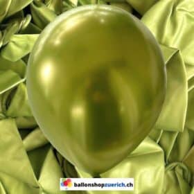 Palloncini verde mela, verdi, cromati metallizzati lucidi, palloncini ad elio, lattice, gomma naturale al 100%