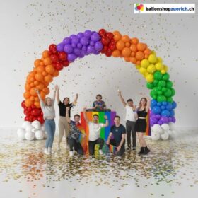 Ballon Girlande Rainbow Bunt Rot Orange Gelb Grün Blau Lila Weiss 175-teilig