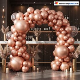 Ballongirlande Metallic Chrome Roségold 105-teilig
