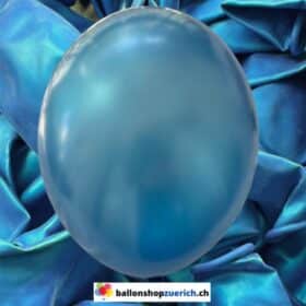 Blau Metallic Perl 1A Qualität Luftballons Heliumballons Natur Kautschuk Gummi Ballons 100% abbaubar Pearl Latex
