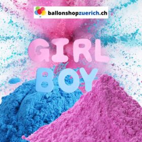 Boy or Girl Pulver : Puder Party Junge oder Mädchen Gender Reveal mit Konfetti Blau oder Pink für Baby Shower Party Dekoration