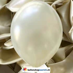 Creme Vanille Elfenbein Metallic Perl 1A Qualität Luftballons Heliumballons Natur Kautschuk Gummi Ballons 100% abbaubar Pearl Latex