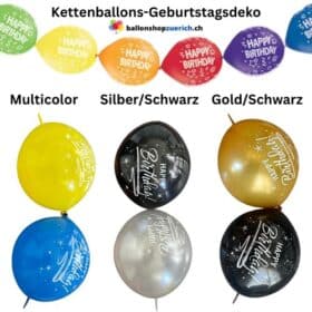 Happy Birhday Ketten-Luftballons 5 Stück Set Dekorationen Party