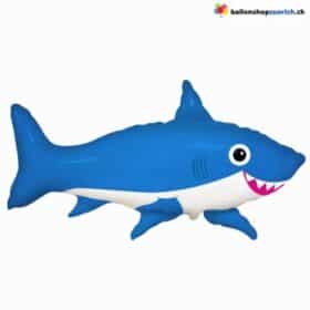 Синий фольгированный гелиевый воздушный шар в виде акулы или рыбы, украшение для дня рождения, детская вечеринка в морском стиле