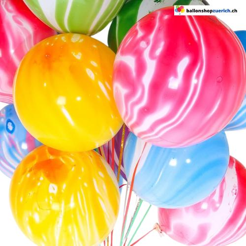 Luftballons 5 Stück Set Marmor Ballons Latex Bunt Geburtstag Dekor Hochzeitsdekorationen