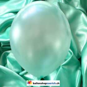 Ballons vert menthe métallisé nacré de qualité 1A, ballons à l'hélium, ballons en caoutchouc naturel, latex nacré 100 % biodégradable