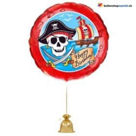 Pirat Happy Birthday Ballon Rot Blau