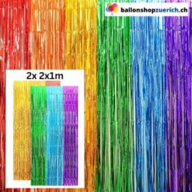 Regenbogen Lametta Vorhang 2x2 m Rainbow Kinder Party Fotozone Hintergrund Dekoration Fasnacht Party Sommer Dekor Gay LGBTQ Pride CSD Heliumballon Zürich Pride Parade Festival 15.06.2024