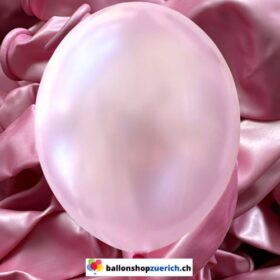 Rosa Metallic Perl 1A Qualität Luftballons Heliumballons Natur Kautschuk Gummi Ballons 100% abbaubar Pearl Latex