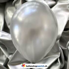 Silber Metallic Perl 1A Qualität Luftballons Heliumballons Natur Kautschuk Gummi Ballons 100% abbaubar Pearl Latex
