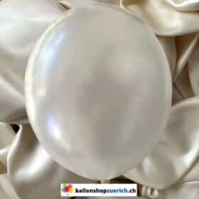 Weiss Metallic Perl 1A Qualität Luftballons Heliumballons Natur Kautschuk Gummi Ballons 100% abbaubar Pearl Latex