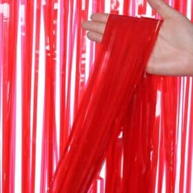 1x2m Lametta Macaron Pastell Rot Party Dekoration Geburtstag Dekoration Geburtstag Foto Zone Vorhang