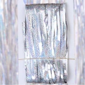 1x2m Silber Glow Metallic Lametta Party Dekoration Geburtstag Dekoration Geburtstag Foto Zone Vorhang