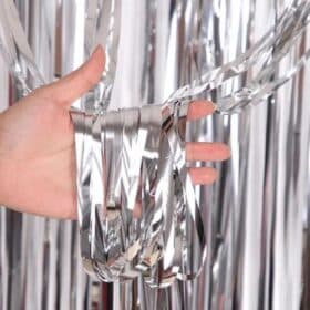 Lametta Silber Party Dekoration Geburtstag Dekoration Geburtstag Foto Zone Vorhang