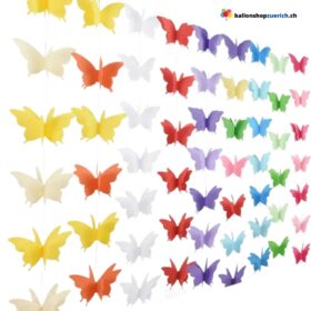 2,8 Meter bunte 3D Schmetterlinge Papier Girlande