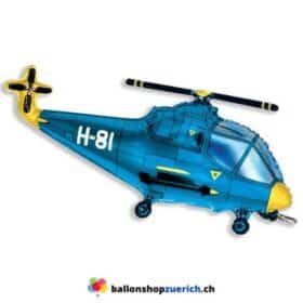 Hubschrauber Helikopter Luftballon Blau Folie Helium Ballon 99cm